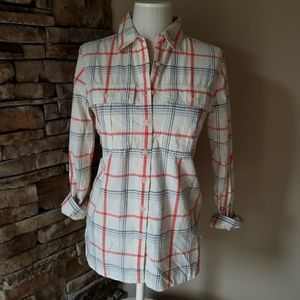 Banana Republic Tops - NWT Banana Republic plaid cream orange button down Banana Republic Tops - NWT Banana Republic plaid cream orange button down